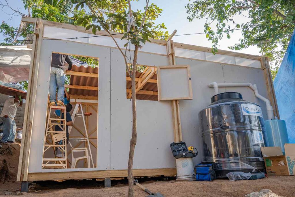 Proceso de construcción de vivienda de emergencia